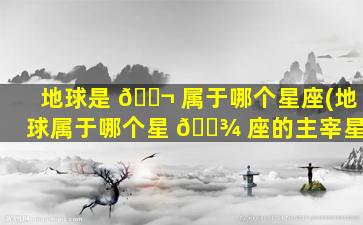 地球是 🐬 属于哪个星座(地球属于哪个星 🌾 座的主宰星)